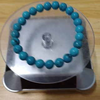 老礦瓷化綠松石手串8mm，手工打磨圓珠，保平安招好運，男女款手鍊