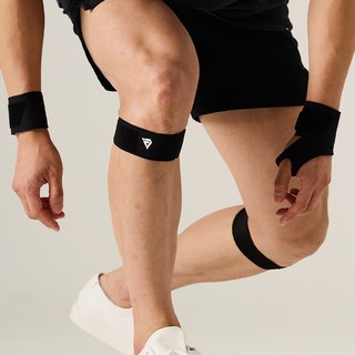 테이핑테크 슬개건 무릎보호대 2개입 러닝 등산 헬스 백패킹 테니스 축구 무릎 지지 압박조절, 블랙, 1세트