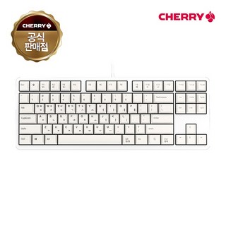 Cherry 유선 기계식 미니키보드 G80-3000S TKL RGB G80-3831LYAKR-0 리니어 적축 화이트 USB, Cherry 유선 기계식 미니키보드, G80-3000S
