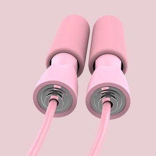 台灣發貨 高顏值新款無繩跳繩 健身運動成人款加長大球減肥專業式自負重跳繩, 櫻花粉（65mm塑膠大球無繩跳繩）, 1個