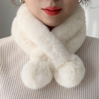 모이드메이 페이크퍼 밍크목도리 쁘띠 여성 토끼털 머플러