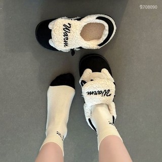 708090 여성 면 기모 슈즈 가을 겨울 스트랩 퍼 단화