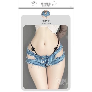 性福保健室 情趣牛仔 性感蜜桃臀雙線拉鍊可開襠激情免脫牛仔短褲