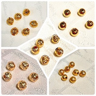 黃銅鍍金色配件珠子 8mm 現貨 DIY手工藝品材料 串珠飾品配件, 5,一顆, 1個