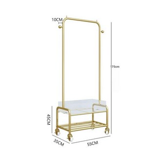 옷가게 아크릴옷걸이 행거 선반 철제, B형 도장 금 선반 55cm-투명 화이트