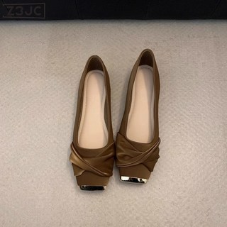 Z3JC 平底氣質溫柔高級通勤單鞋女鞋子新款春季方頭瑪麗珍瓢鞋