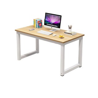 好的家居 方管書桌 - 工作桌 辦公桌 家用長書桌, 一般【淺胡桃+白腳】2.5cm厚桌板