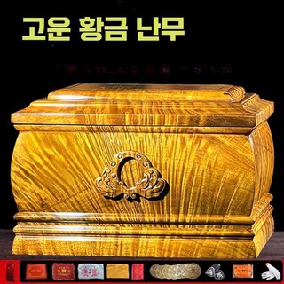narijaya 목함 유골함 매장용 목재 수목장 개장, 1개, 금사남목 쌍룡궁 34x23x21.5cm