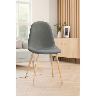 賀雅家居 佳爾餐椅 1872-13 (淺灰色布)(五金腳) 休閒椅 北歐風 台灣製造 免組裝, 1個