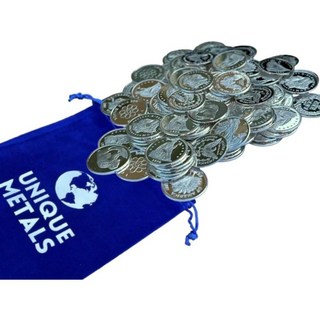 Unique Metals 1g 순은 라운드 10개 팩 랜덤 디자인 파우치