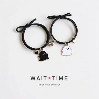 黑白幽靈磁吸手鍊 情侶手繩 閨蜜髮圈兩用