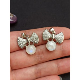 925銀 月光石 蝴蝶結 吊墜