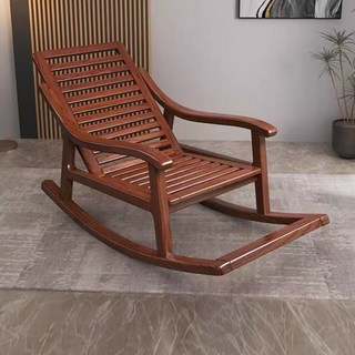 搖搖椅 躺椅 午睡椅 陽臺休閒椅 懶人沙發 中式實木椅子休閒搖搖搖椅躺椅客廳午睡逍遙家用懶人陽臺老人可躺, 1個, 搖搖椅【不帶墊】