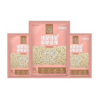 브리더랩 네모네모 두부모래 오리지널 7L 고양이, 3개, 오리지널향