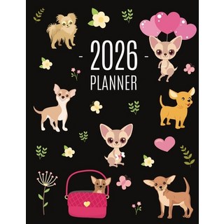 (英文圖書)Chihuahua Planner 2026: Cute Year Organizer with Tiny Dogs: For an Easy Overview... 平裝版, Semsoli, 英文