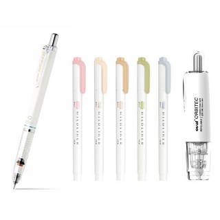 쿠팡 판매자로켓 단독 제브라 델가드 마일드라이너 Z5 세트 인스타1위형광펜 학생샤프 펜슬 필기구세트 필기류 학용품 여학생선물 고등학생선물 파스텔형광라이너 지브라, 1세트, 화이트