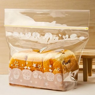 包裝工場 透明PP手提夾鏈袋 吐司袋 50入 19.5x29cm 土司袋 手提袋 夾鍊袋 西點袋, 1個