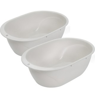 올유리빙 다용도 타원 대형 대야, 마블화이트, 2개