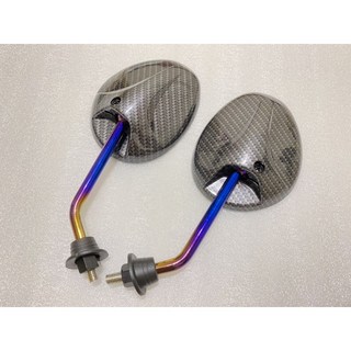 卡夢 鍍鈦 金龜 小金龜 後照鏡 M8 正反牙 Cuxi rs zero 勁戰 六代 四代 五代 force 2.0 用, 1個