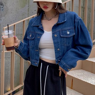 마이쏭 여성 청남방 아우터 숏기장 테더크롭데님자켓