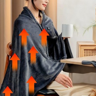 프리미엄 극세사 진기 온열 담요 무선 캠핑용 휴대용 USB 무릎 온열 담요, 그레이