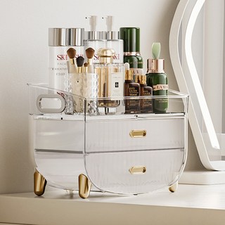 KOKHUB 화장품 수납정리함 화장품 선반 보관함 트레이 3단, 오픈 구조