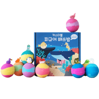 커스터블 피규어 배쓰밤 9구 세트 - 바다동물, 1개, 630g