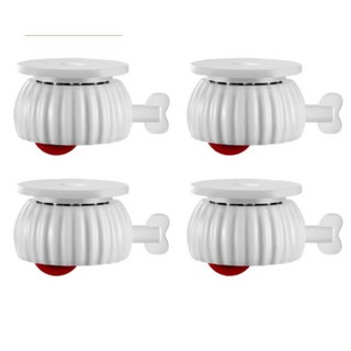 HANTEM 무소음 무타공 접착식 바퀴 360도 회전 가구 이동 캐스터, 4개, 화이트