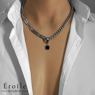 Étoile STUDIO鈦鋼項鍊 不對稱幾何設計 時尚男女通用款 簡約造型 耐用抗敏