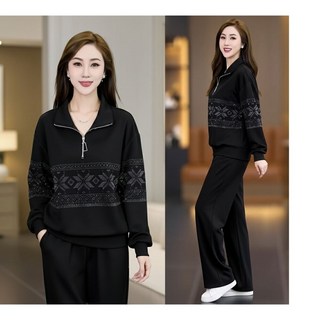 顯瘦運動休閒套裝女兩件式｜長袖拉鍊上衣＋長褲｜春秋必備修身款 a0288