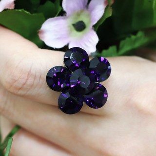 BNP쥬얼리 왕 꽃 크리스탈 오스트리아스톤 고급 빅 여름 반지