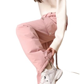 자칠 여성용 겨울바지 패딩 누빔 밴딩 카고 트레이닝 보온 팬츠