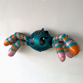 ［萬聖節特價 ］萬聖節裝飾氣球 立體4D大蜘蛛鋁膜氣球 萬聖節布置 餐廳 酒吧 咖啡店 商場 裝扮道具, 彩色立體蜘蛛鋁膜（99*39cm), 1個