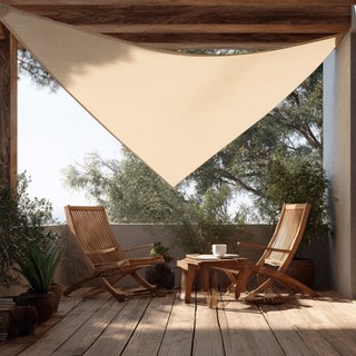 썬키다 썬쉐이드 그늘막 차광막 천막 야외 옥상 햇빛 가림막 삼각 사각 메쉬 2.0, 바람솔솔 메쉬, 베이지