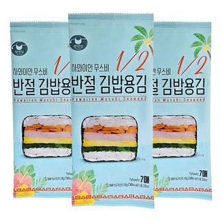 만전김 반절 김밥용 김 리필 7p, 8g, 3개
