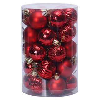 캐슬라이트 크리스마스 트리 장식볼 오너먼트 세트 34p 7종, 1개, 레드