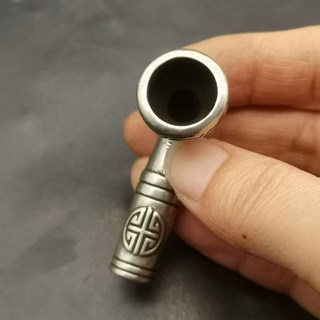 白銅刻壽字煙鍋 老銅器古董收藏品 尺寸如圖, 如圖所示, 1個