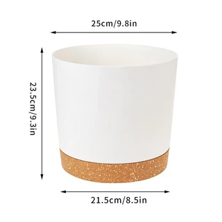 식물 냄비 원형 화분 플라스틱 실내 배수 분재가있는 즙이 많은 재배자 트레이 홈 인테리어, 01 Green-8in