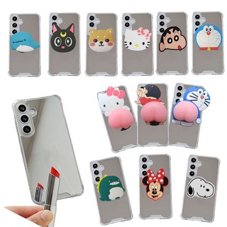 갤럭시S25FE SM-S731N (뉴미러) 거울 미러 젤리+스마트톡 거치대 세트 핸드폰 케이스 뒷면 PC 재질 측면부 TPU 충격 보호 핑거톡 심플 그립 대랩hii