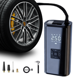 SEVOREN 무선 전동 에어펌프 6000mAh 다용도 공기 주입기 자동차 자전거 오토바이 농구공 휴대용 타이어 공기압 주입기, 블랙, 1개