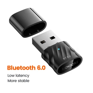 Toocki Bluetooth 6.0 USB 어댑터 무선 Bluetooth 동글 수신기 송신기 PC Win 8.1 10 11 전화 헤드셋 스피, 02 Black