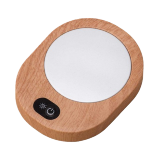 自動攪拌杯 玻璃咖啡杯 茶杯 咖啡杯 水杯 楓木色手柄 不鏽鋼 健身搖搖杯 400ML, 1個, 楓木紋熱杯墊