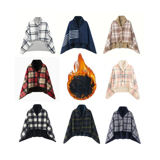 아티로 극세사 플리스 똑딱단추 망토형 담요 무릎담요 어깨담요 입는담요