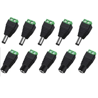 12V 암수 배럴 커넥터 10 쌍 DC 전원 잭 플러그 어댑터 2.1X5.5mm 남성 여성 와이어, 01 5pairs