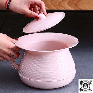 成人兒童加厚痰盂帶蓋尿壺 - 家用臥室夜壺便盆尿桶, 1個, 【萌爪】珊瑚粉,1個裝【無贈品】