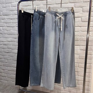 TOP_KOREA 抽繩直筒牛仔長褲 J1389