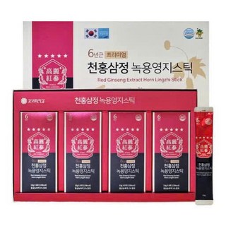 고려원인삼 6년근 프리미엄 천홍삼정 녹용영지스틱 10gX32포 명절선물 세트, 1박스, 320ml
