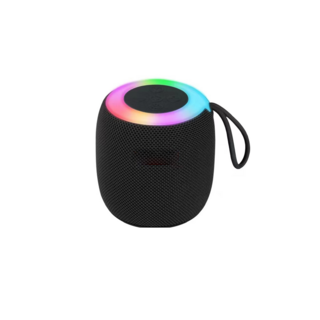 7彩炫光藍芽音響音箱 TWS同步串聯 附贈掛繩 支援TF卡/隨身碟播放TYPE C接孔, 黑色, SH309藍芽音葙