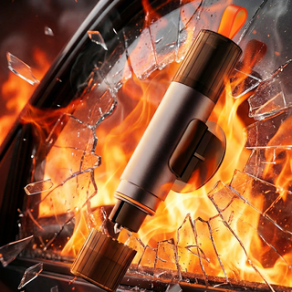 더블유로더 차량용망치 자동차 비상 탈출 키트, 블랙, 1개