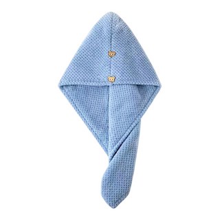 珊瑚絨乾髮帽 大面積包覆 柔軟親膚 強力吸水, 藍, 1個